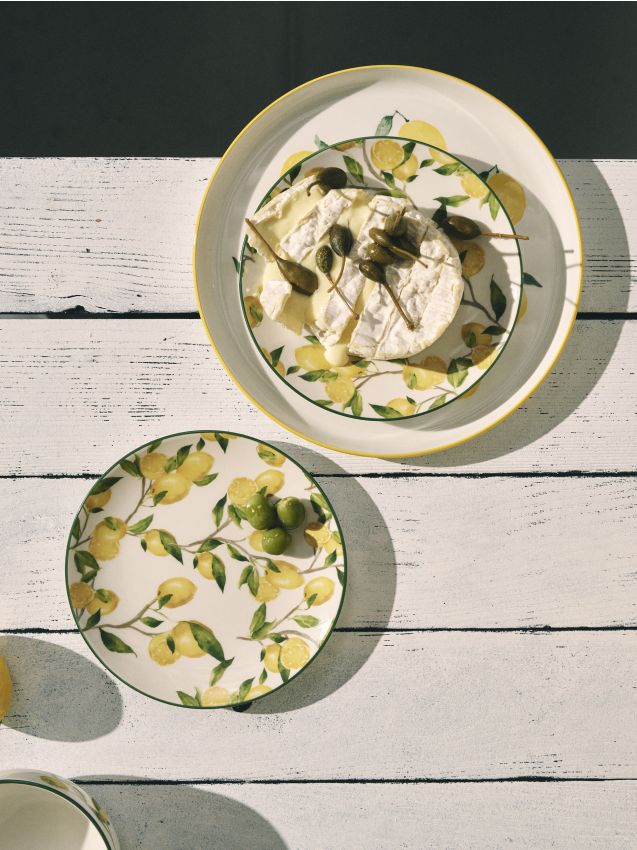 Sinsay - Farfurii ceramice cu motiv de lămâi 2 pack - multicolor