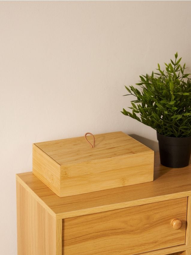 Sinsay - Cutie de depozitare din bambus cu capac - bej