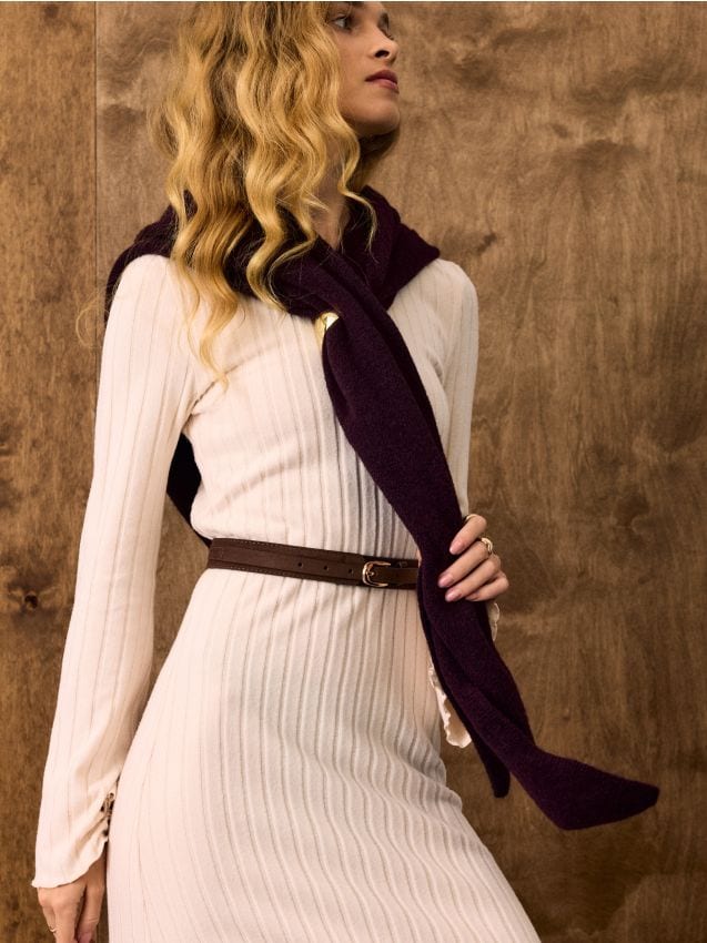 Sinsay - Curea pentru pantaloni din imitație de piele întoarsă - maro