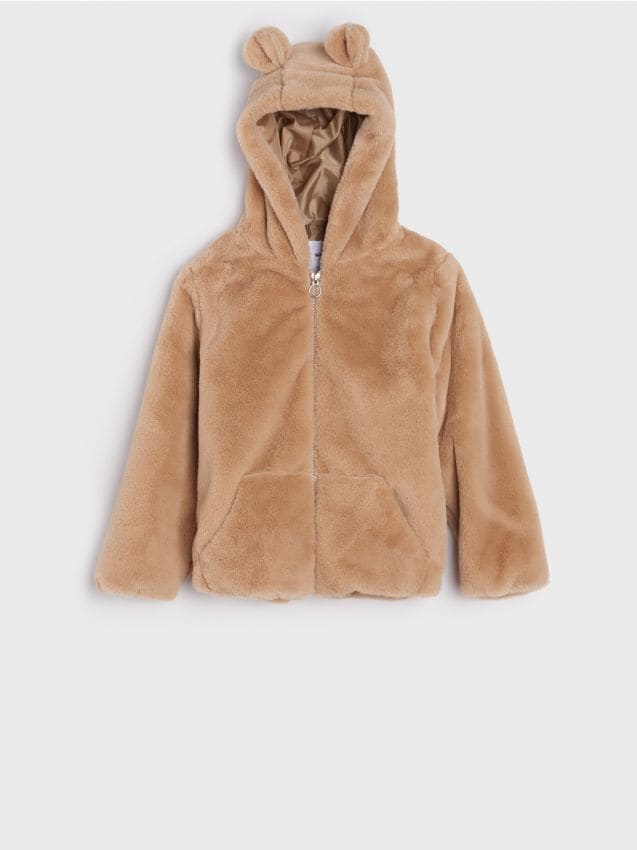 Lumignon＊bear beige hoodie プロフェッショナル fur coat