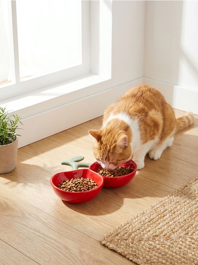 Sinsay - Bol ceramic pentru animale în formă de cireașă - roșu