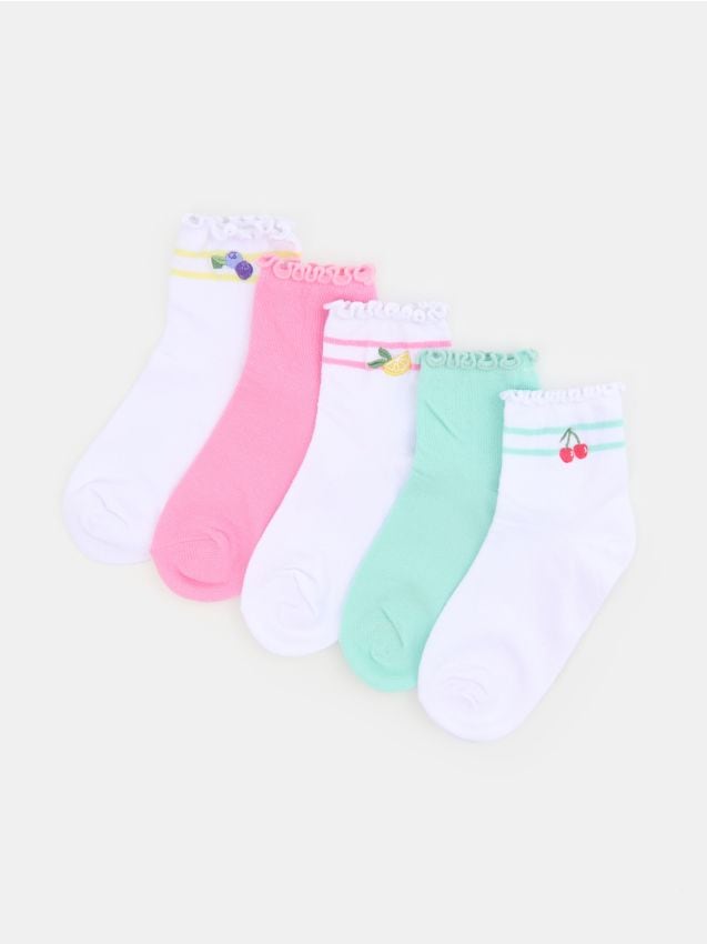 Sinsay - Șosete cu fructe brodate – pachet 5 bucăți - lavand