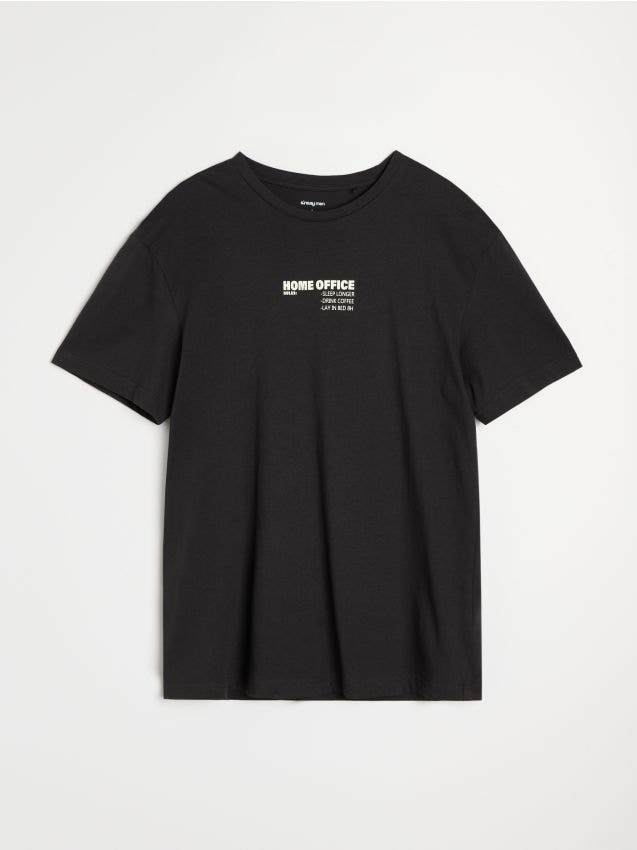 T-shirt in cotone a maniche corte con stampa - antracite