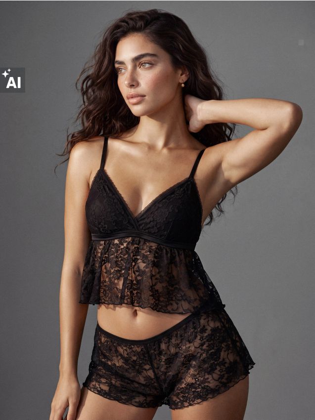 Sinsay - Sutien bralette din dantelă - negru