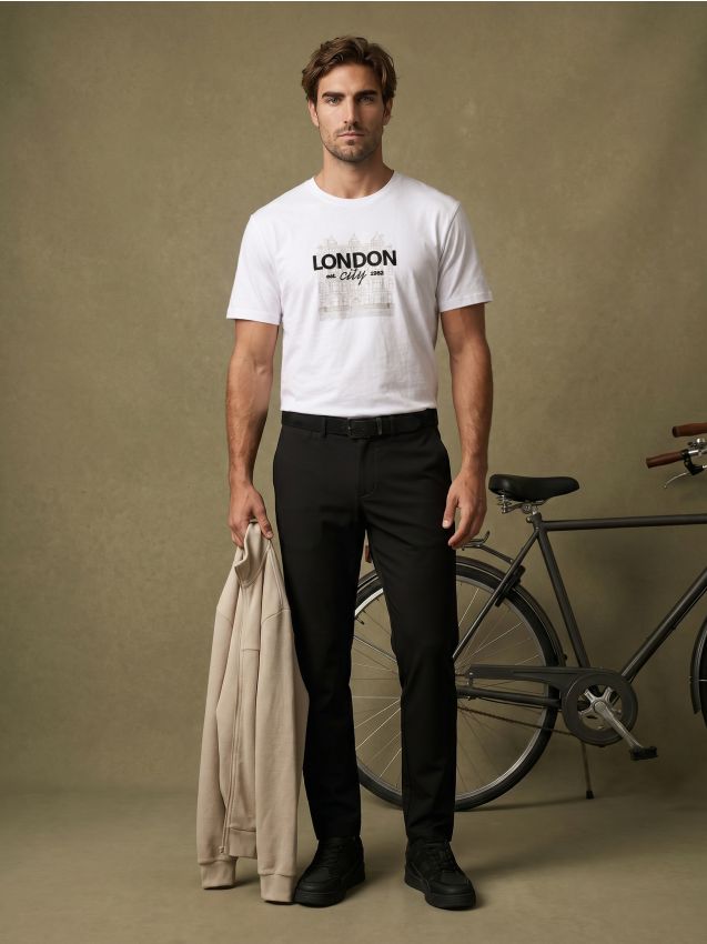 Sinsay - Tricou din bumbac cu inscripție London - alb