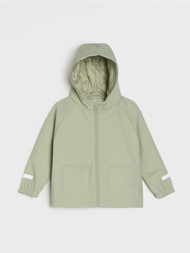 Sinsay - Kurtka z kapturem i odblaskowymi elementami - zielony