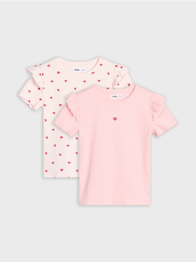 Sinsay - Bavlnené tričko 2 pack - viacfarebná