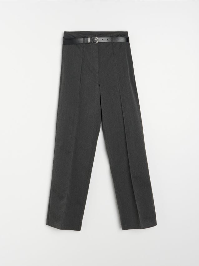 Sinsay - Spodnie z przeszytym kantem - szary