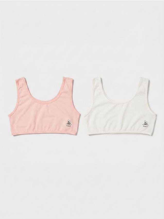 Sinsay - Bustiere din bumbac cu motiv de iepurași 2 pack - multicolor