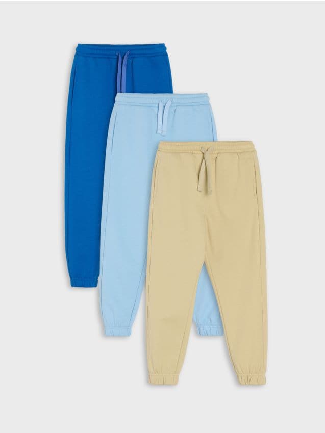 Sinsay - Pantaloni jogger cu bumbac 3 pack - multicolor