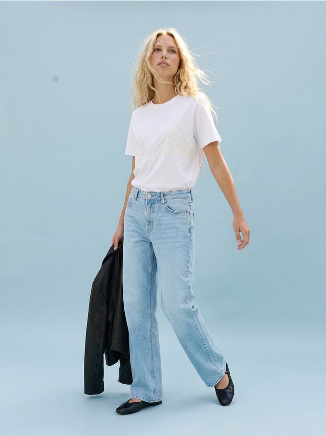 Sinsay - Blugi baggy - albastru