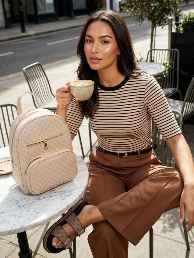 Sinsay - Pantaloni wide leg - brun-auriu