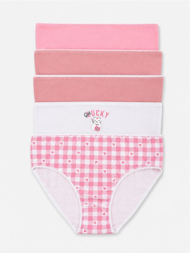 Sinsay - Chiloți din bumbac cu motiv pisică și inimioare 5 pack - multicolor
