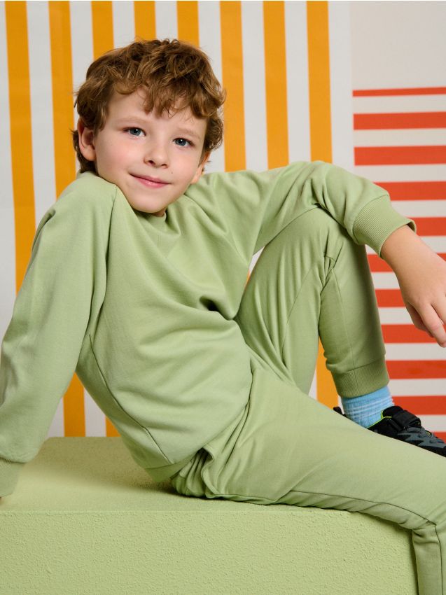 Sinsay - Compleu din jerseu - verde-deschis