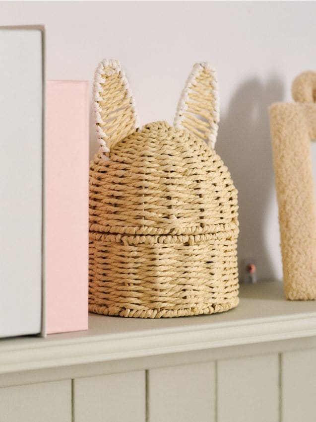 Sinsay - Coș de depozitare împletit cu capac - bej