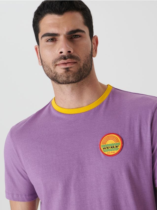 Koszula z naszywką Kolor fioletowy - SINSAY - 8613I-44X