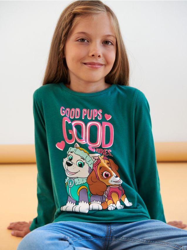 Maglietta Paw Patrol A Maniche Lunghe Per Bambini - 100% Cotone, Comfortevole E Colorata - Foto 6