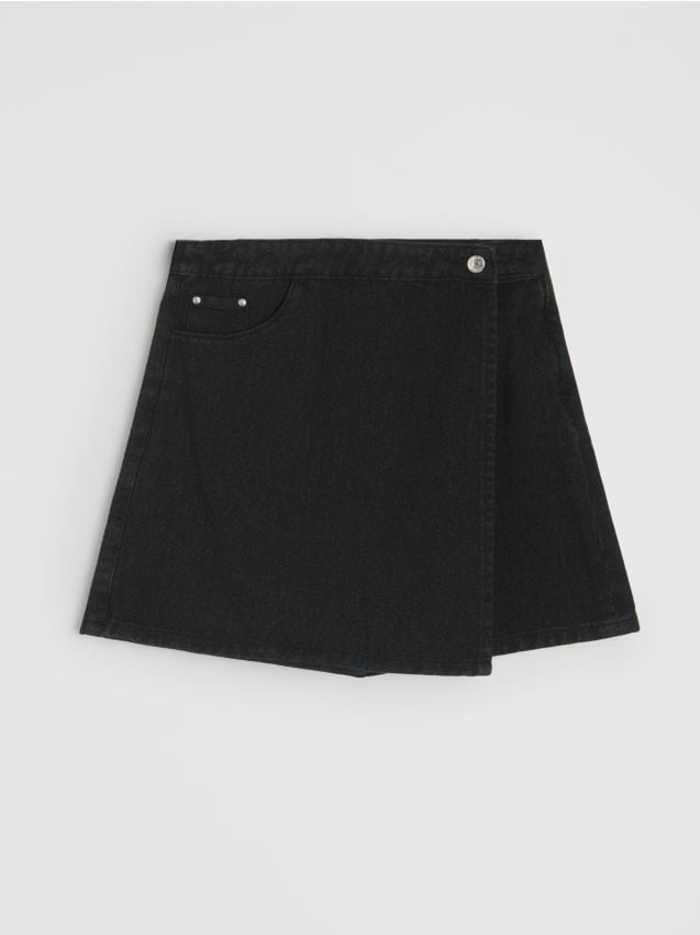 Sinsay - Fustă-pantaloni din denim - negru