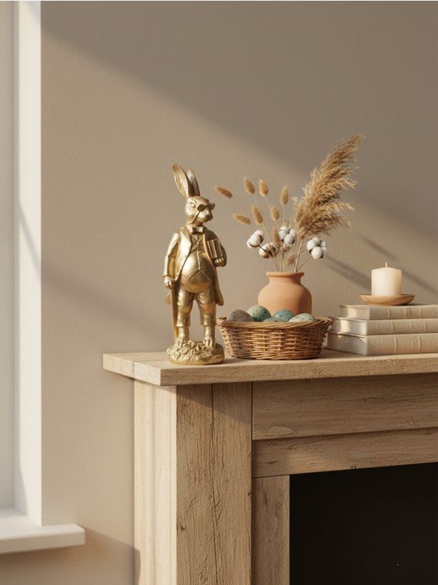 Sinsay - Figurină de Paște cu iepure - auriu