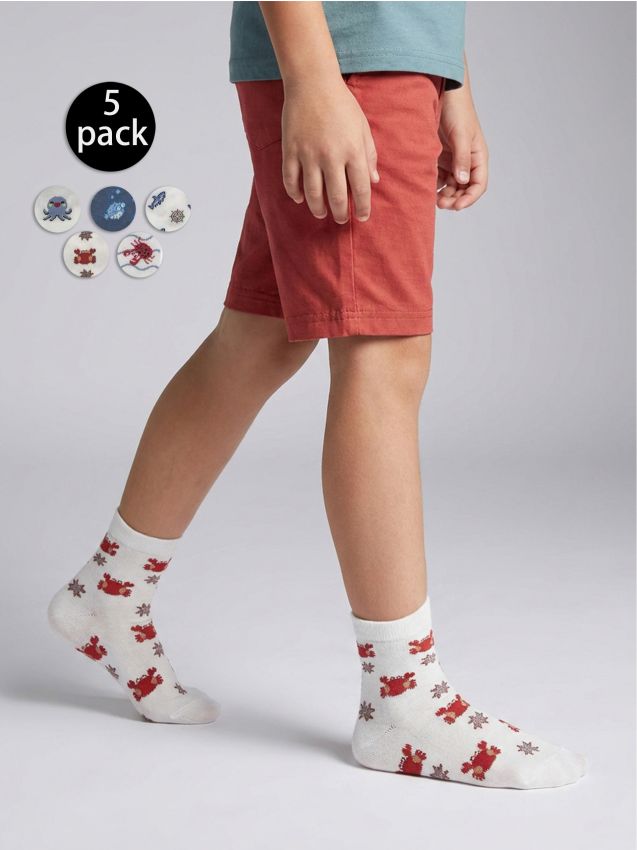 Sinsay - Zestaw skarpetek z motywem morskim 5 pack - wielobarwny