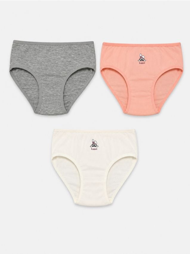 Sinsay - Chiloți tip slip din bumbac cu motiv iepuri 3 pack - multicolor