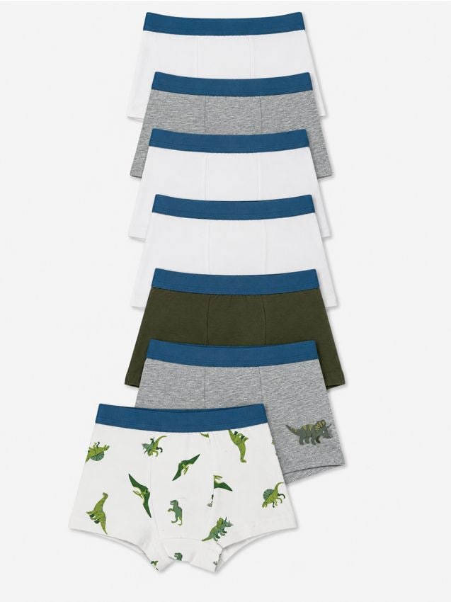 Sinsay - Boxeri din bumbac cu motiv dinozauri 7 pack - multicolor