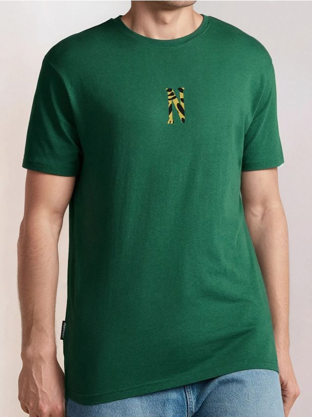 Sinsay - Tricou cu inscripţie pe spate - verde