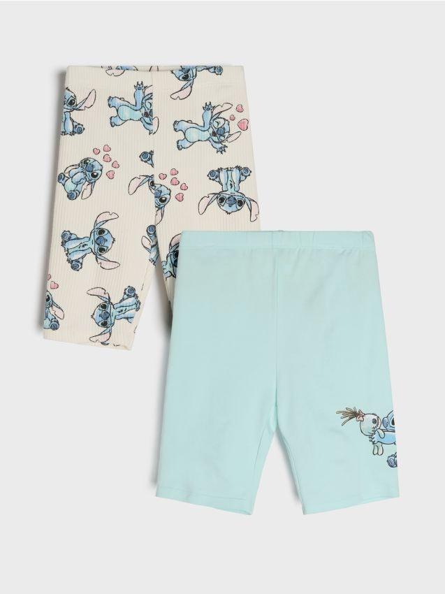 Sinsay - Colanți scurți 2 pack Lilo & Stitch - albastru-pal