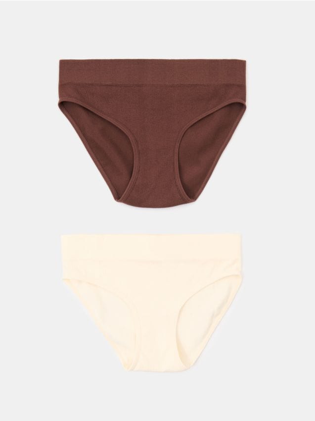 Sinsay - Prążkowane majtki figi 2 pack - wielobarwny