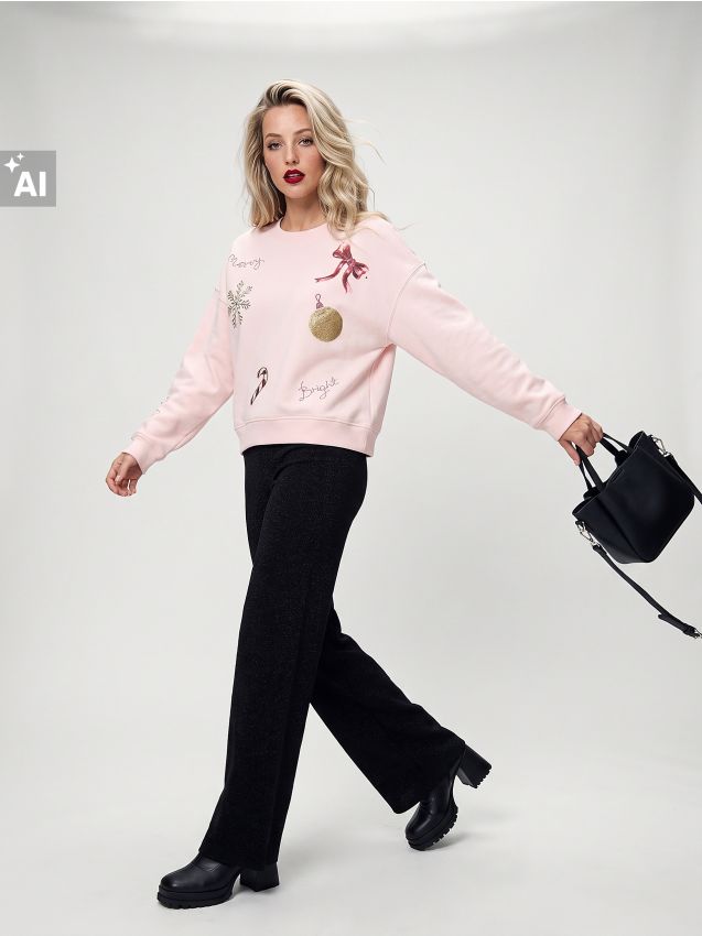 Sinsay - Rochie midi tip creion fără mâneci cu peplum - roz-pastel