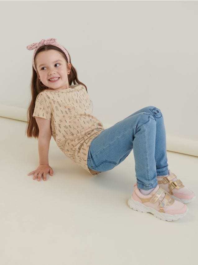 Sinsay - Tricou cu imprimeu - bej