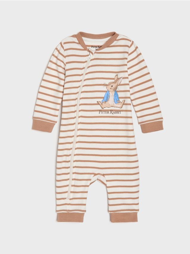 Sinsay - Salopetă din bumbac pentru bebeluși Peter Rabbit - alb