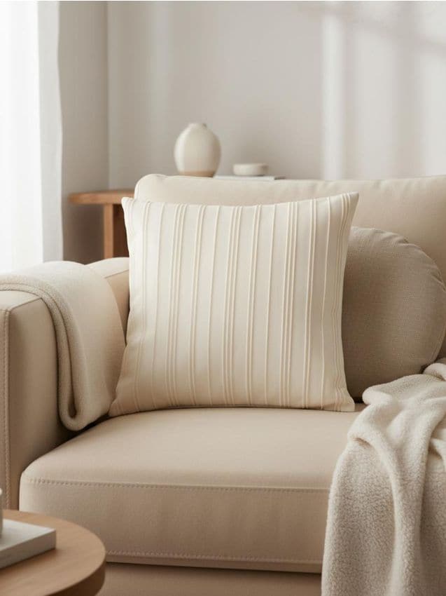 Sinsay - Obliečka na vankúš s dekoratívnymi pruhmi - biela