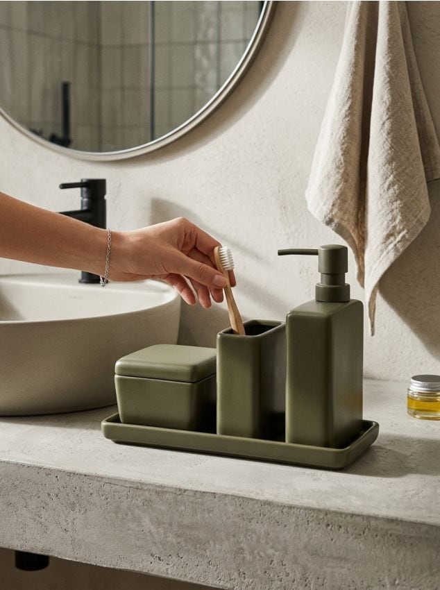 Sinsay - Set de baie 4 pack - galben-verzui