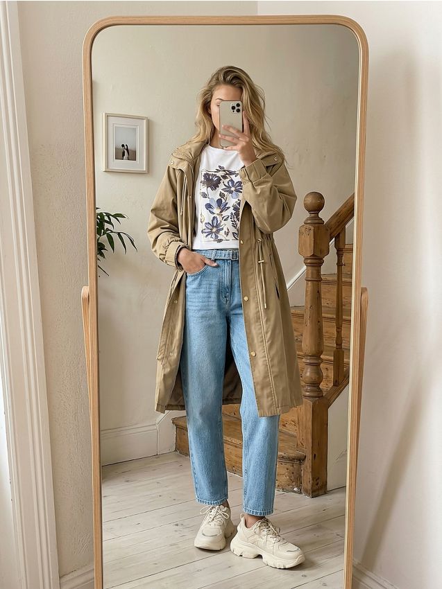 Sinsay - Blugi mom fit cu efect spălat - albastru