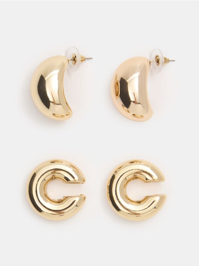 Sinsay - Súprava 3 párov náušníc - zlatá