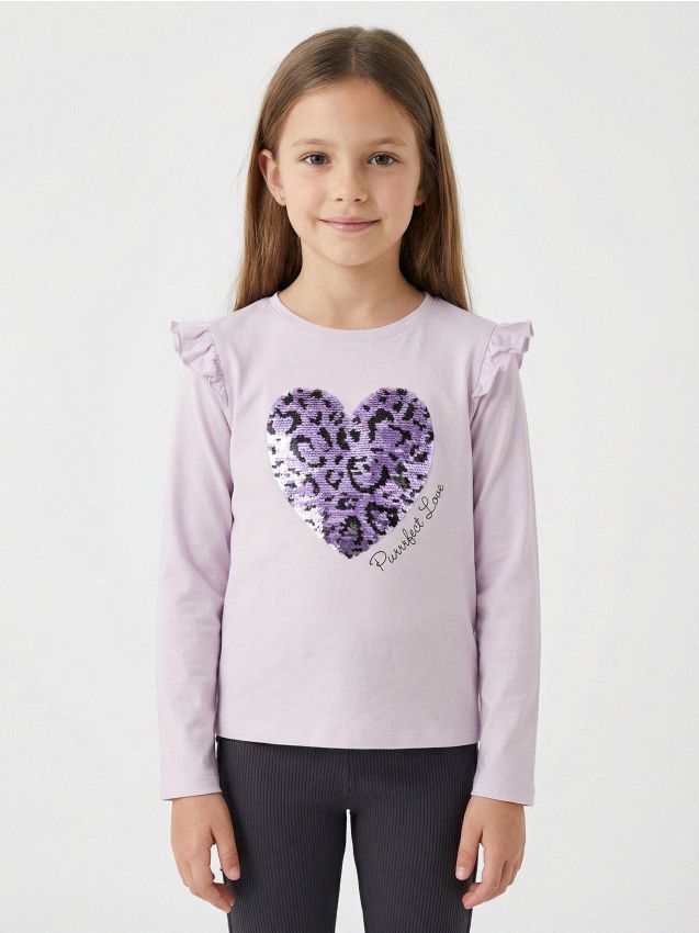 Sinsay - Tricou din bumbac - lavand