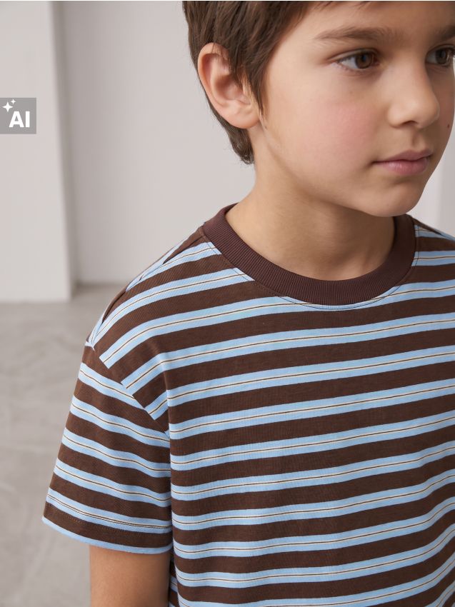 Sinsay - Tricou oversize din bumbac cu dungi - multicolor