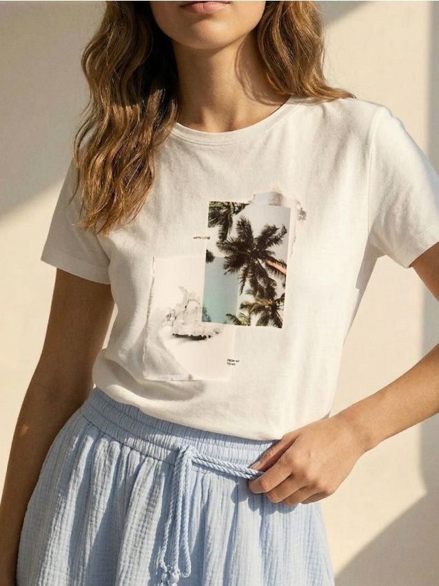 T-shirt con stampa - bianco