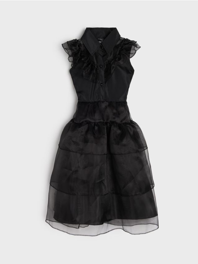 Sinsay - Karnevalový kostým Wednesday - čierna