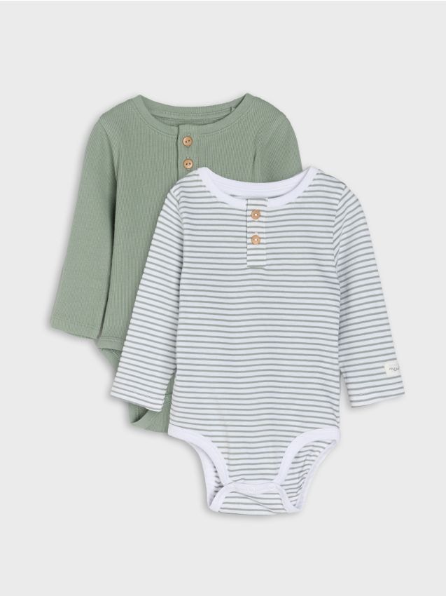 Sinsay - Súprava 2 bavlnených body - green spruce