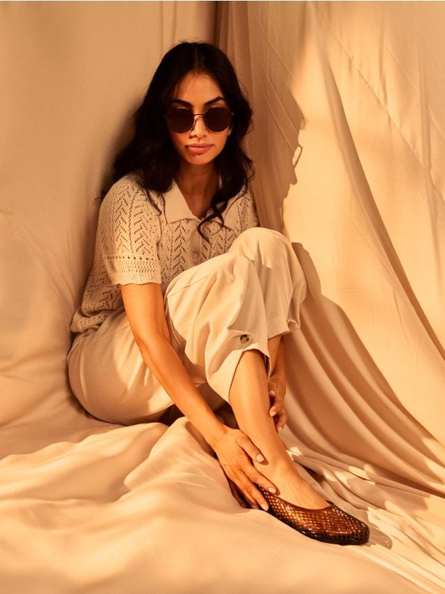 Sinsay - Balerini ajurați - maro-închis