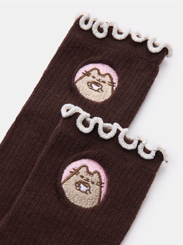 Sinsay - Șosete din bumbac cu broderie 3 pack Pusheen the Cat - multicolor