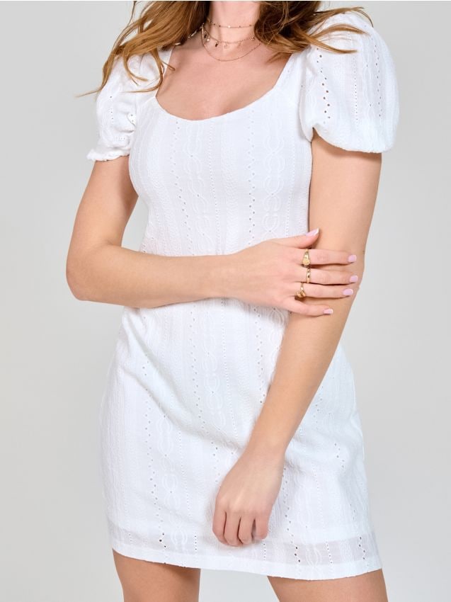 Rochie mini cu mâneci bufante - SINSAY