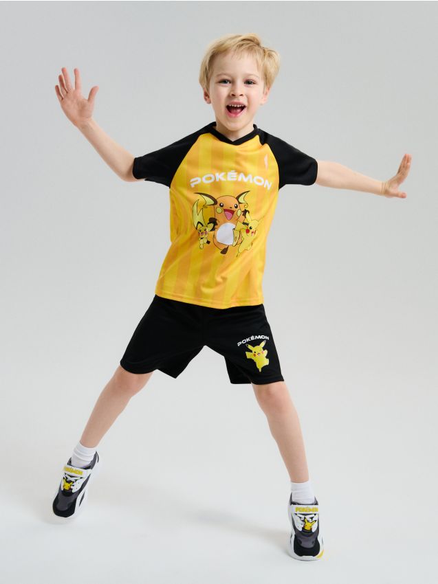 Sinsay - Set din bumbac: tricou și pantaloni scurți Pokémon - multicolor