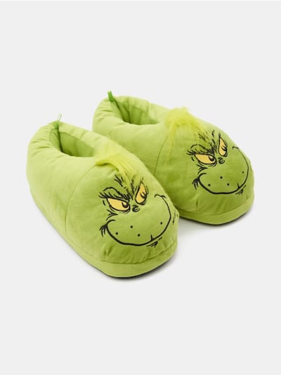 Meleg papucs karácsonyi mintával Grinch