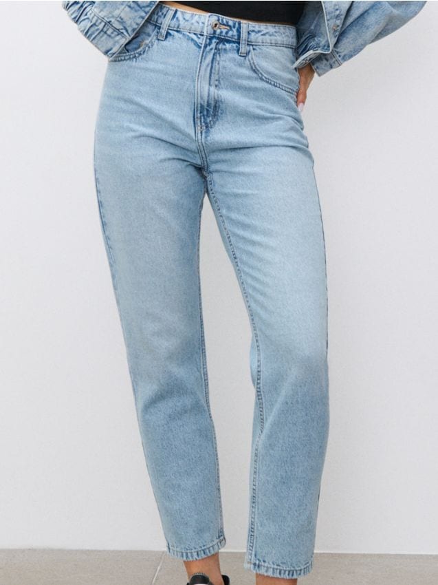 Sinsay - Džínsy mom fit - modrá