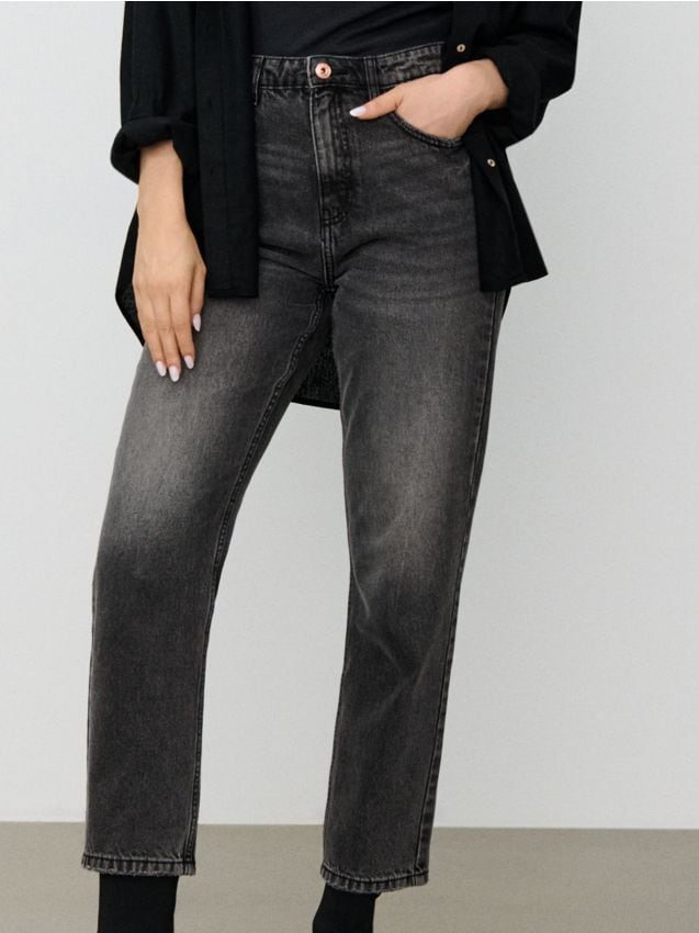 Sinsay - LADIES` JEANS TROUSERS - šedá