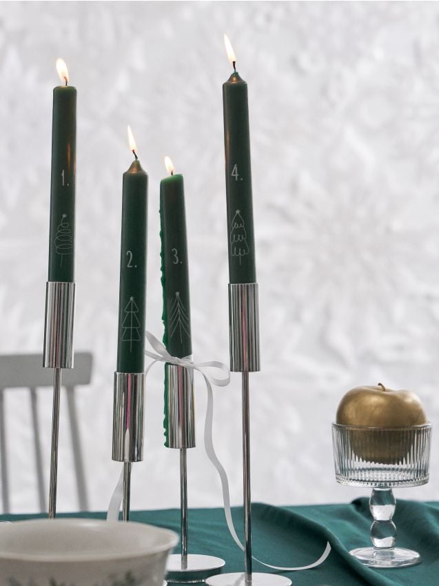 Sinsay - Set de lumânări cu model de brăduț de Crăciun 4 pack - verde
