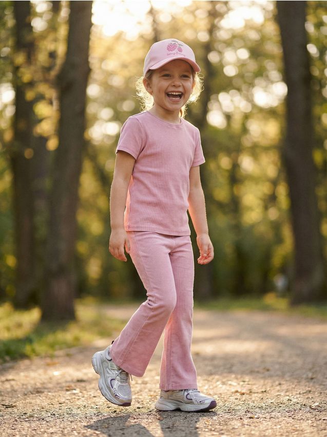 Sinsay - Tricou ribbed cu efect de spălare - roz